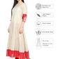 Ahalyaa Off White & Red Gold Printed Anarkali | Swadesiicart