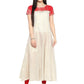 Ahalyaa Red & Off White Metallic Print Beautiful Anarkali Kurta | Swadesiicart