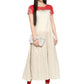 Ahalyaa Red & Off White Metallic Print Beautiful Anarkali Kurta | Swadesiicart