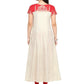 Ahalyaa Red & Off White Metallic Print Beautiful Anarkali Kurta | Swadesiicart