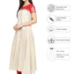 Ahalyaa Red & Off White Metallic Print Beautiful Anarkali Kurta | Swadesiicart