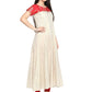 Ahalyaa Red & Off White Metallic Print Beautiful Anarkali Kurta | Swadesiicart