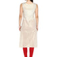 Ahalyaa Off White & Red Metallic Printed Straight Cotton Blend Kurta | Swadesiicart