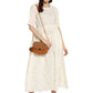 Ahalyaa Women White Printed Fit and Flare Dress | Swadesiicart