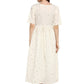 Ahalyaa Women White Printed Fit and Flare Dress | Swadesiicart
