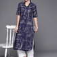 Ahalyaa Women Navy Blue & Silver Printed Pathani Kurta | Swadesiicart