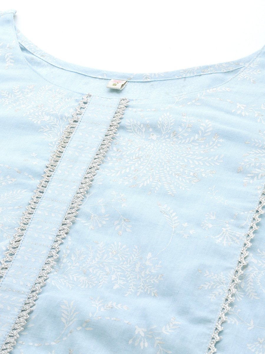 Ahalyaa Floral Block Print Pure Cotton Kurta | Swadesiicart