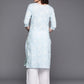 Ahalyaa Floral Block Print Pure Cotton Kurta | Swadesiicart