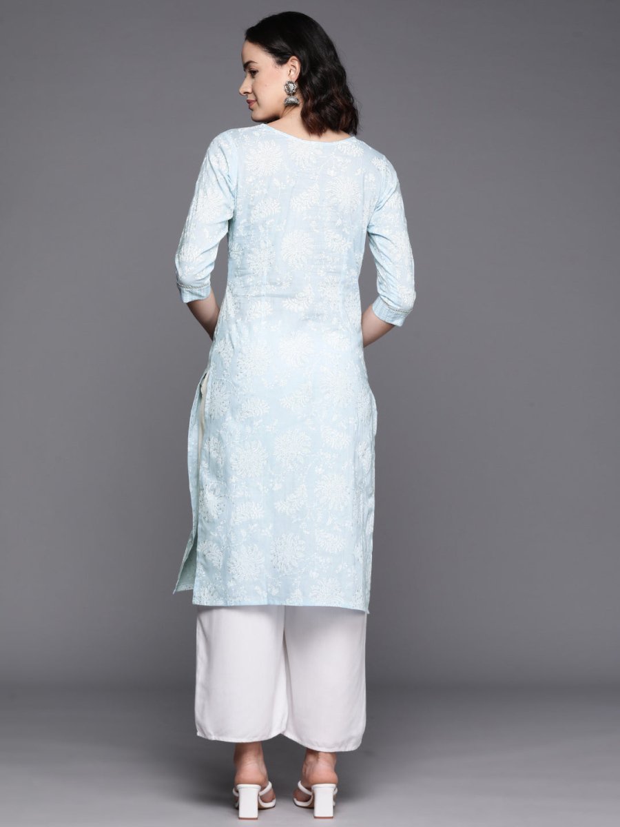Ahalyaa Floral Block Print Pure Cotton Kurta | Swadesiicart