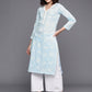 Ahalyaa Floral Printed Zari Pure Cotton Kurta | Swadesiicart