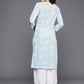 Ahalyaa Floral Printed Zari Pure Cotton Kurta | Swadesiicart