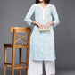 Ahalyaa Floral Printed Zari Pure Cotton Kurta | Swadesiicart
