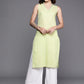 Ahalyaa Women Striped Gotta Patti Pastel Pure Cotton Kurta | Swadesiicart