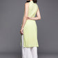Ahalyaa Women Striped Gotta Patti Pastel Pure Cotton Kurta | Swadesiicart