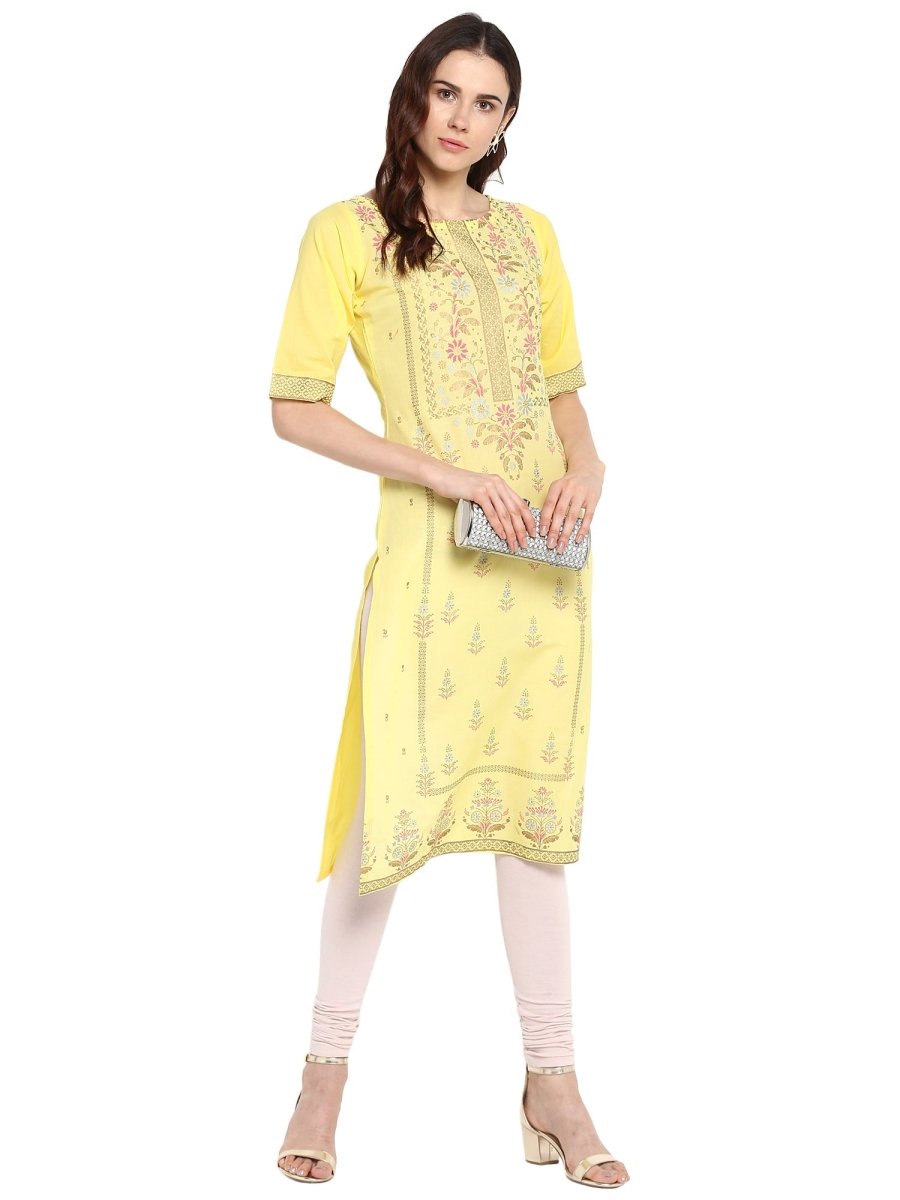 Ahalyaa Womens Cotton Straight Kurta | Swadesiicart