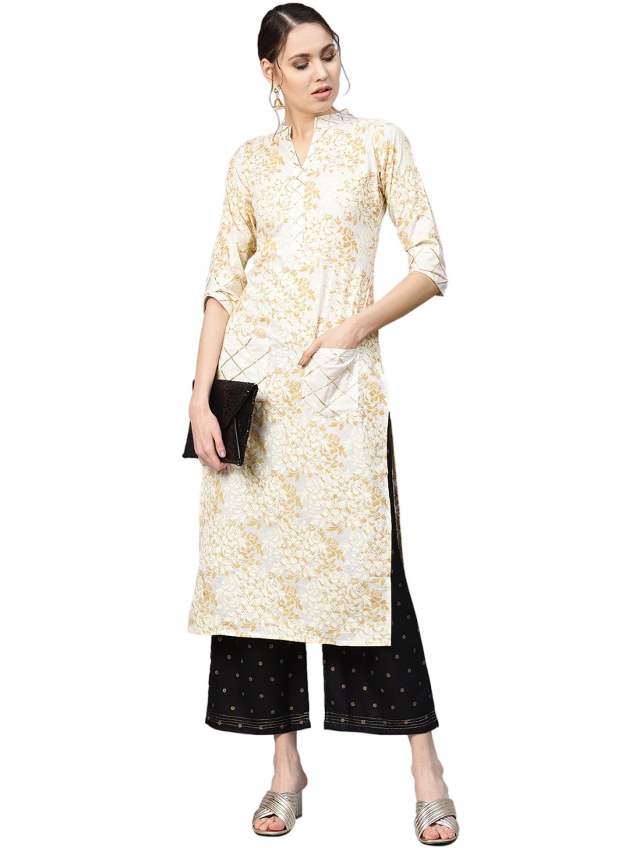 Ahalyaa Women's Straight Cotton Kurta | Swadesiicart