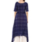 Ahalyaa Women Blue Checked A-Line Asymmetric Kurta | Swadesiicart