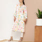 Ahalyaa Women White & Pink Floral Printed Floral Crepe Kurta | Swadesiicart