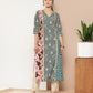 Ahalyaa Women Green & Pink Floral Printed Gotta Patti Floral Crepe Kurta | Swadesiicart