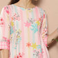 Ahalyaa Women Pink & Green Printed Gotta Patti Floral Crepe Kurta | Swadesiicart