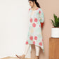 Ahalyaa Women Turquoise Blue & Red Floral Printed Gotta Patti Floral Crepe Kurta | Swadesiicart