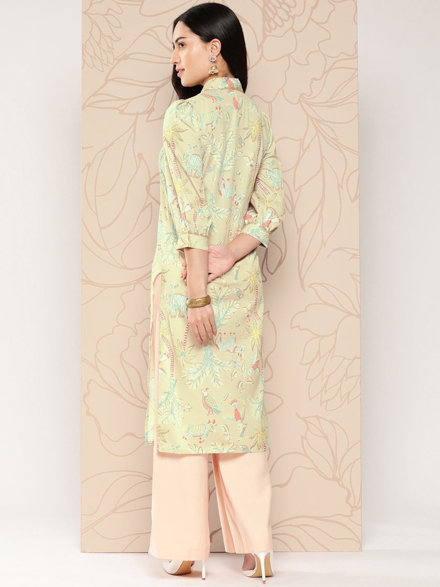 Ahalyaa Women Floral Printed Gotta Patti Crepe Kurta | Swadesiicart