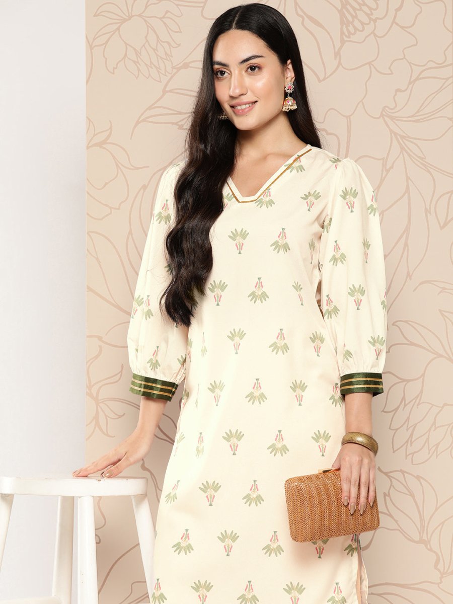 Ahalyaa Women Floral Printed Gotta Patti Crepe Kurta | Swadesiicart