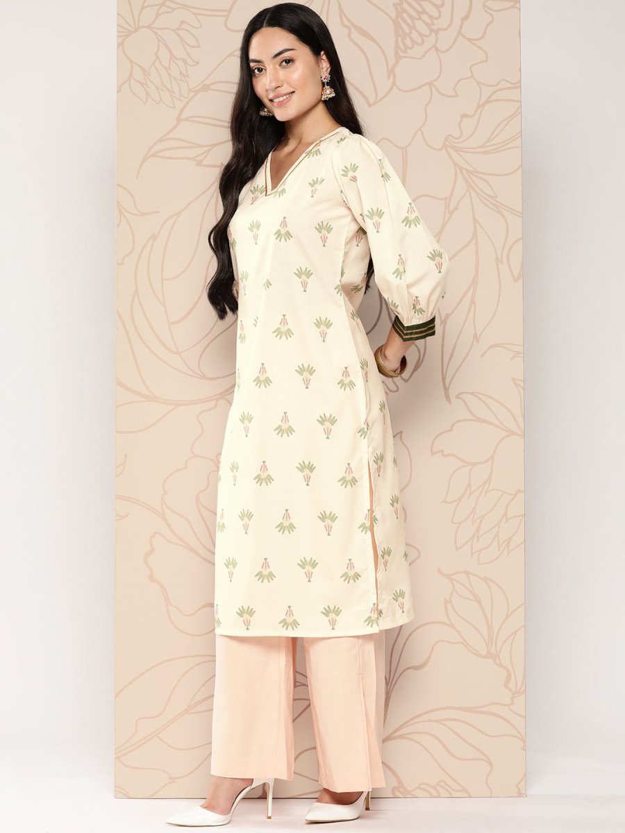 Ahalyaa Women Floral Printed Gotta Patti Crepe Kurta | Swadesiicart