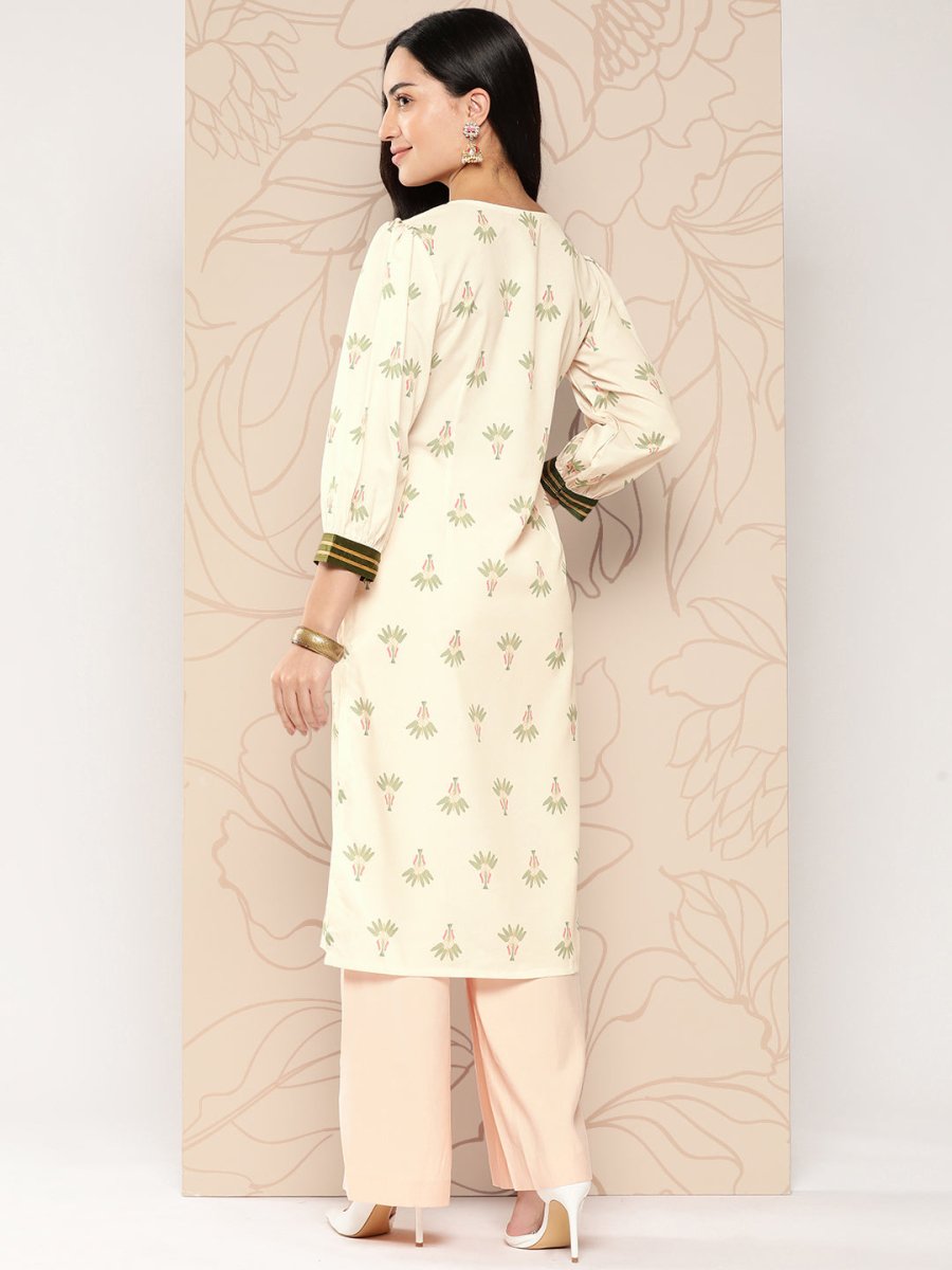 Ahalyaa Women Floral Printed Gotta Patti Crepe Kurta | Swadesiicart