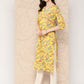 Ahalyaa Women Floral Printed Gotta Patti Crepe Kurta
