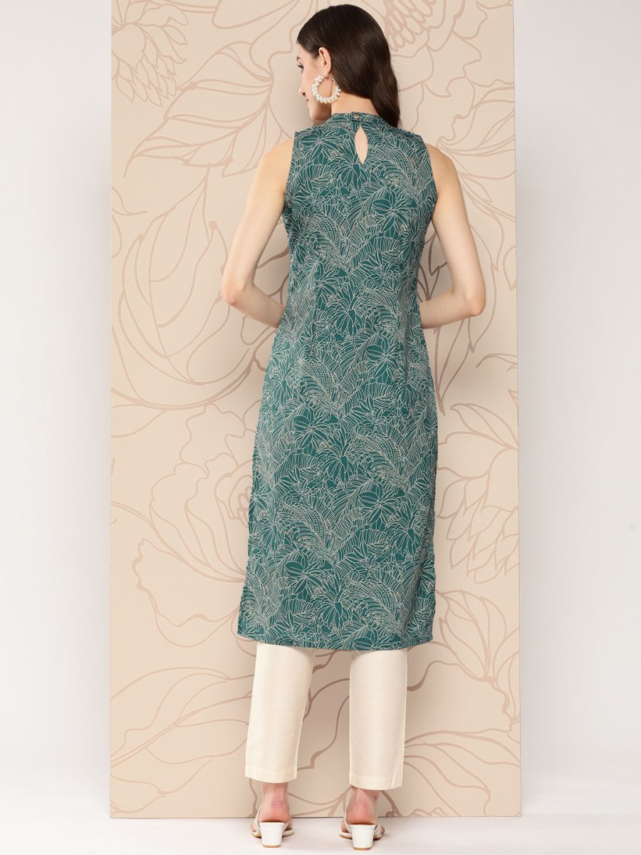 Ahalyaa Women Floral Printed Gotta Patti Crepe Kurta | Swadesiicart