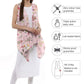 Ahalyaa White & Pink Floral Scarf Cape Attached Straight Kurta | Swadesiicart