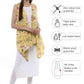Ahalyaa White & Yellow Floral Scarf Cape Attached Straight Kurta | Swadesiicart