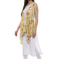 Ahalyaa White & Yellow Floral Scarf Cape Attached Straight Kurta | Swadesiicart