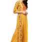 Ahalyaa Women Yellow & Orange Printed Flared Maxi Dress | Swadesiicart