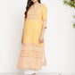 Ahalyaa Women Yellow Crepe Digital Print Kurti | Swadesiicart
