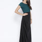 Ahalyaa Women Black & Green Colourblocked A-Line Kurta | Swadesiicart