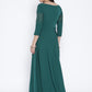 Ahalyaa Women Green Solid Beautiful Maxi Dress | Swadesiicart
