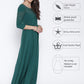 Ahalyaa Women Green Solid Beautiful Maxi Dress | Swadesiicart