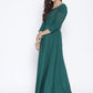 Ahalyaa Women Green Solid Beautiful Maxi Dress | Swadesiicart