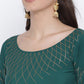 Ahalyaa Women Green Solid Beautiful Maxi Dress | Swadesiicart