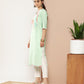 Ahalyaa Women Sea Green & Pink Striped Gotta Patti Floral Crepe Kurta | Swadesiicart