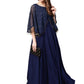 Ahalyaa Women Navy Blue Solid A-Line Layered Beautiful Kurta | Swadesiicart