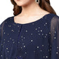 Ahalyaa Women Navy Blue Solid A-Line Layered Beautiful Kurta | Swadesiicart