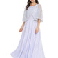 Ahalyaa Women Blue & Silver Printed Maxi Dress | Swadesiicart