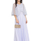 Ahalyaa Women Blue & Silver Printed Maxi Dress | Swadesiicart