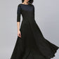 Ahalyaa Women Black Long Flared Kurta Dress | Swadesiicart