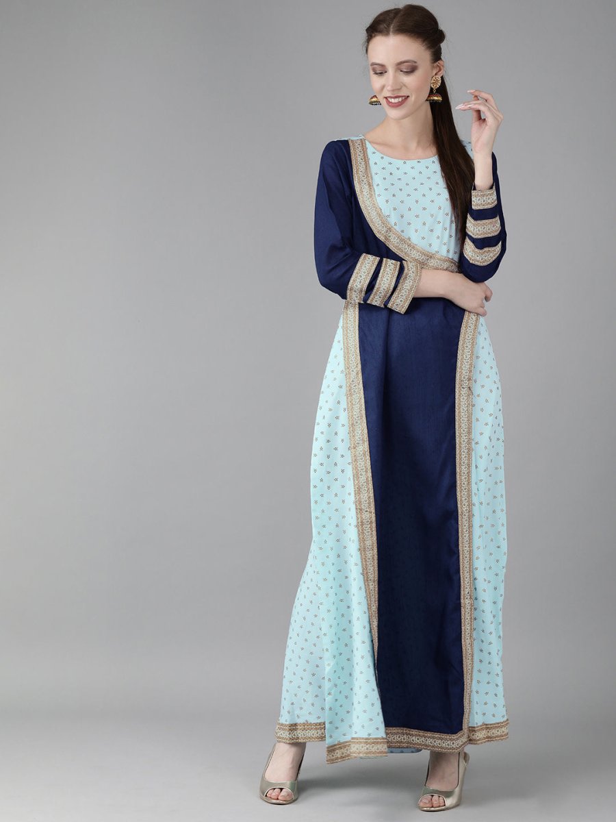 Ahalyaa Printed Half Circle kurta | Swadesiicart
