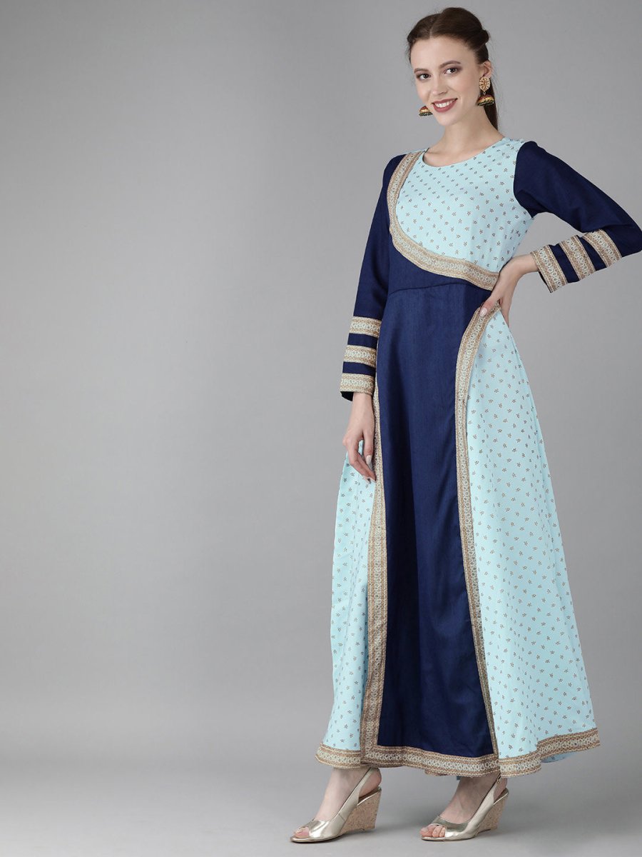 Ahalyaa Printed Half Circle kurta | Swadesiicart