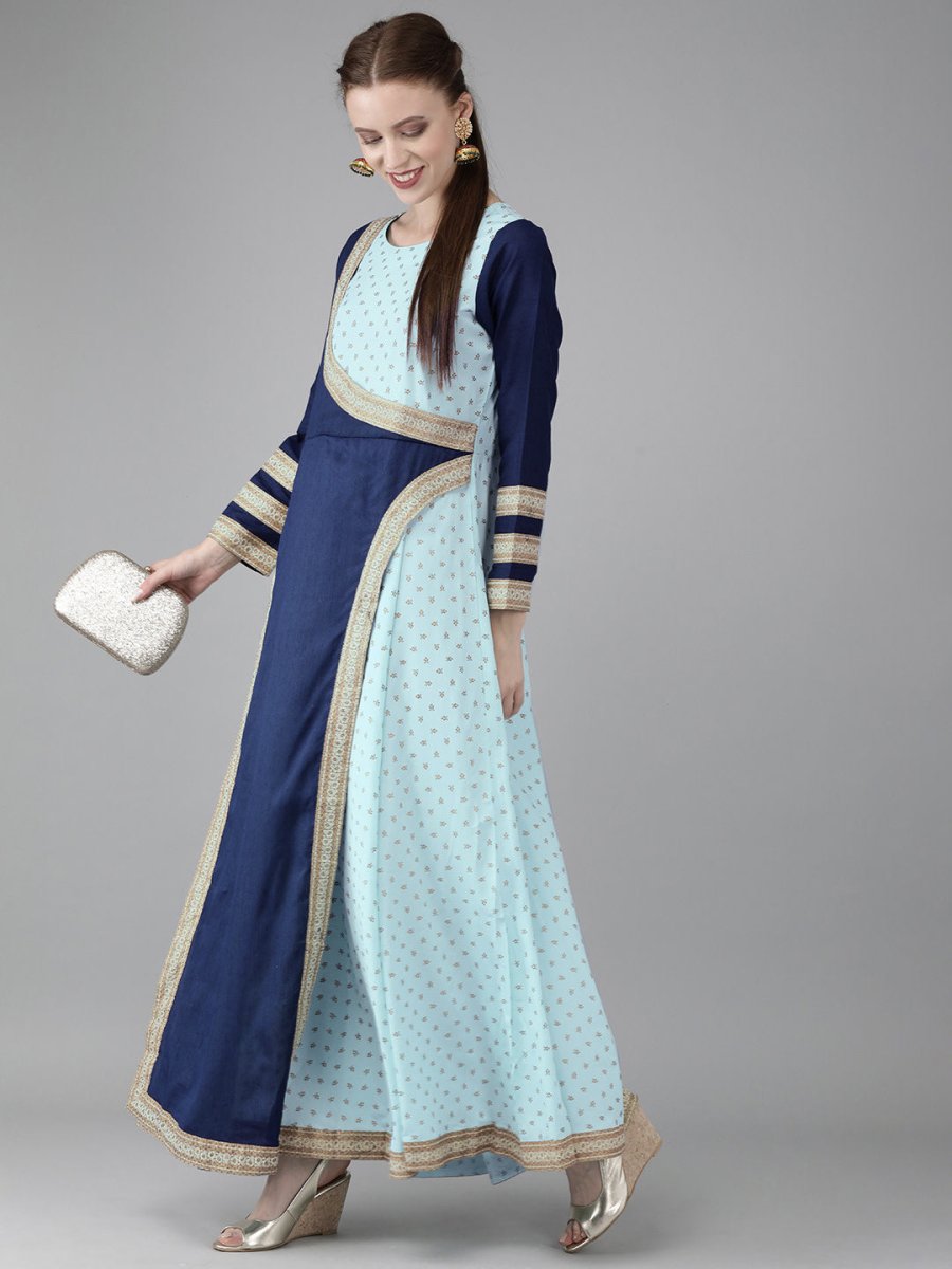 Ahalyaa Printed Half Circle kurta | Swadesiicart